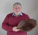 A Kerr presented with burr elm bowl for 25 years service with WPIF